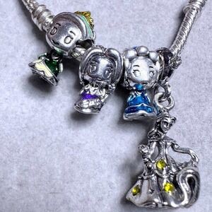 Disney Princess Silver Belle Cinderella Ariel Beauty and the Beast fits PANDORA